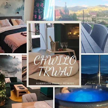 Chalet Chwilo Trwaj Dom Z Jacuzzi, Sauna I Kominkiem Z Widokiem Na Gory Pilsko Korbielow