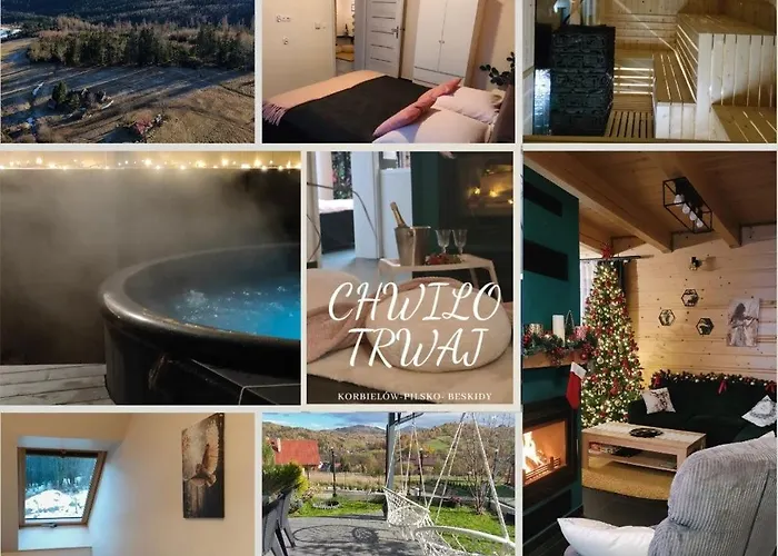 Chwilo Trwaj Dom Z Jacuzzi, Sauna I Kominkiem Z Widokiem Na Gory Pilsko בקתה *